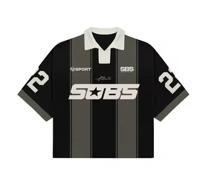 Camiseta de Fútbol Retro Personalizada para Hombre, Estilo Urbano, Hombros Caídos, Corte Regular, Tejido de Punto, Impresión Serigráfica - Product Image 2