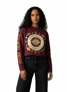 Chemise à manches longues personnalisée pour fabricants de vêtements, avec impression silicone, strass vieillis et effet délavé vintage - Product Image 6