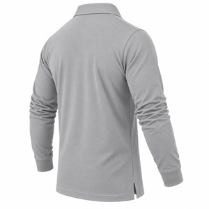 Wholesale <b>Men</b> Long Sleeve Polo <b>Shirt</b> Breathable Cotton Golf <b>Shirt</b> Solid Color Custom <b>Mens</b> Business Casual Polo <b>Shirt</b> - Product Image 4