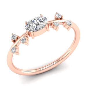 Bague de fiançailles en or massif 14 carats avec diamant de laboratoire REYES, best-seller, pour femme, haute qualité, design classique, bijoux fins. - Product Image 2