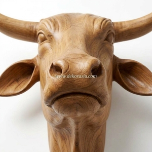Décoration murale moderne en bois 3D faite à la main en forme de tête d'animal pour la maison avec motif nature morte élégant Décor Nouvel An Asiatique - Product Image 5