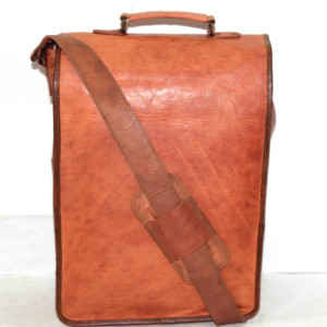 2024 Handmade Leather Messenger Sling Bag for Unisex 100% Pure Goat Leather Crossbody Laptop Bag Vintage Real Leather Handbags - Product Image 5