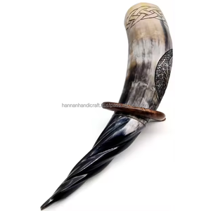 Véritable corne de boeuf grande taille vache boeuf Viking corne à boire Simple personnalisé forme naturelle poli bière corne de vin nautique - Product Image 3