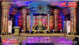 Meilleur décor de scène de mariage traditionnel indien Devdas Pillar, scène de mariage hindoue grandiose, achat de scène de mariage sud-indienne aux États-Unis - Product Image 4