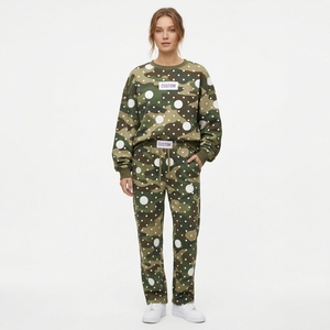 Conjunto de sudadera y pantalones deportivos con estampado de camuflaje marrón para mujer, conjunto informal de dos piezas de manga larga con cuello redondo - Product Image 6