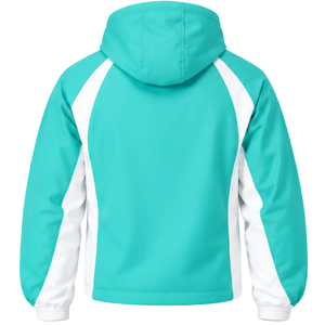 Conjunto Deportivo con Capucha Color Blanco Agua, Chaqueta con Cierre Completo y Pantalones a Juego, Uniforme Deportivo de Dos Piezas Personalizado para Entrenamiento de Equipo - Product Image 4