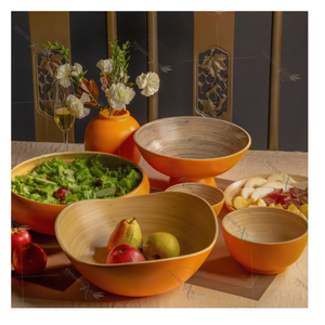 Tazón de Ensalada de Bambú Ecológico, Hecho a Mano y Personalizado, con Diseño Clásico para Fiestas, Gran Capacidad, Vietnam - Product Image 1