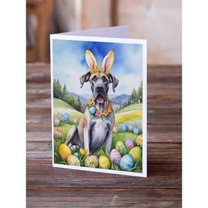 Great Dane Whimsical A7 Size <b>5x7</b> Blank Note Cards Pack of 8 Easter Egg Hunt Greeting Cards with <b>Envelopes</b> - Product Image 2