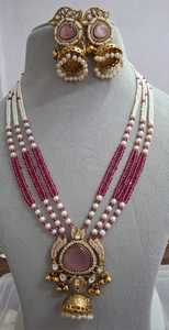 Collier Mala de qualité supérieure avec de magnifiques Jhumkas, ensemble de colliers traditionnels indiens, parfait pour les mariages, les occasions festives - Product Image 5