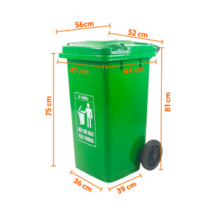 Poubelle de recyclage en plastique de 100 litres avec couvercle roulant, poubelle extérieure amovible, écologique - Product Image 5