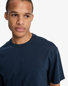 Camiseta de Algodón para Hombre, Diseño 2026, Color Azul Marino Sólido, Cuello Redondo, Manga Corta, Corte Regular, Estilo Casual, Tejido de Punto Liso, Bajo Costo - Product Image 5