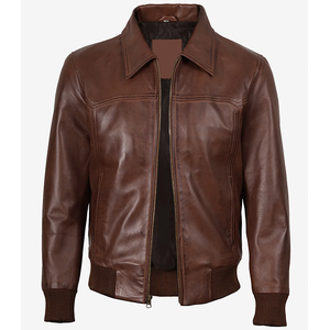 2026 OEM New Fashion Genuine Dark Brown Cowhide Leather <b>Jackets</b> For Men's 100%High Quality Low MOQ Winter Fashion <b>Heated</b> <b>Jackets</b> - Product Image 3