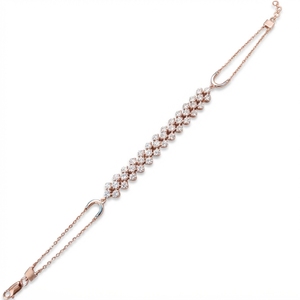 18K Rose <b>Gold</b> Diamond Bracelet 3.16 CT Round Lab Grown Diamond 10.66g <b>Solid</b> <b>Gold</b> Multi-Row Statement Luxury Fine Jewelry <b>Bangle</b> - Product Image 2