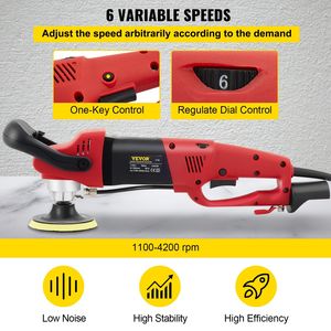 Lucidatrice a umido a 6 velocità con kit di lucidatura da 8 pezzi, dischi diamantati da 4 e 5 pollici, macchina lucidatrice a velocità variabile, protezione antispruzzo per lucidatura - Product Image 4