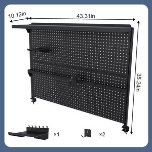 Organizzatore in Acciaio con Pannello Forato 43x35 Pollici con Supporto Singolo per Monitor e Pannello Mobile per Gaming - Product Image 5