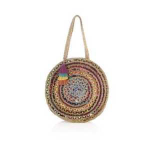 Sac en jute rond élégant fait main pour femme, sac de plage d'été - Product Image 6