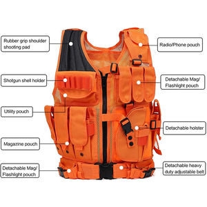 Gilet de chasse ultra-léger orange vif, respirant en polyester, ajustable, pour l'entraînement, avec logo personnalisé OEM - Product Image 3