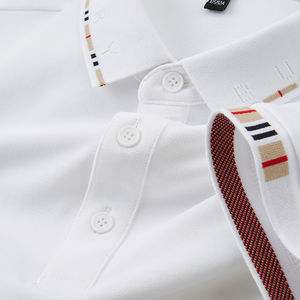 Polo jacquard décontracté pour homme de haute qualité, à manches courtes, avec col et boutons sur le devant, idéal pour le golf - Product Image 3