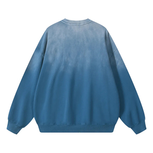 Sweat-shirt col rond unisexe OEM délavé à l'acide, coupe oversize, style streetwear vintage, logo personnalisé, fournisseur fabricant, effet soleil émaillé - Product Image 6