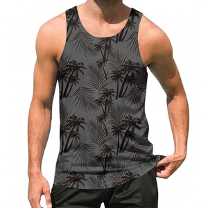 Chalecos Deportivos Personalizados al por Mayor, Unisex, sin Mangas, Cuello Redondo, Estampado de Palmeras Tropicales, Transpirables, para Verano, Camisetas de Baloncesto - Product Image 3
