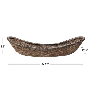 Bandeja de mimbre tejida decorativa antigua cesta decoración del hogar bandeja para servir - Product Image 4