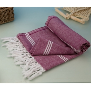 Fouta unisexe, nouveau design, serviette de hammam avec logo et rayures personnalisés, fabriquée en Inde. - Product Image 5