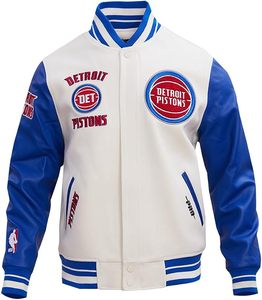 Blouson bomber 100 % respirant des Lakers de Los Angeles, brodé, crème et violet, avec manches en cuir et bordure contrastante, pour adulte, sport, séchage rapide - Product Image 3