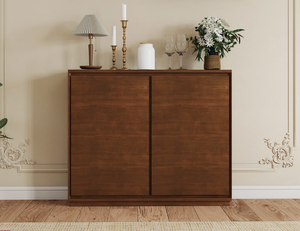 ตู้ไม้รีไซเคิลทันสมัย 4 บาน ประตูกระจก สำหรับใช้ในบ้าน ห้องครัว ห้องนั่งเล่น ห้องรับประทานอาหาร ห้องนอน โรงแรม บ้านไร่ บาร์ ห้องน้ำ โรงเรียน ทางเข้าบ้าน - Product Image 1