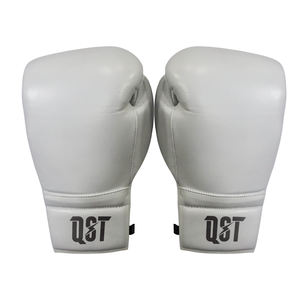 Gants de boxe professionnels blancs en cuir PU respirant, anti-humidité, à lacets, personnalisables, pour entraînement et compétition, QST - Product Image 6
