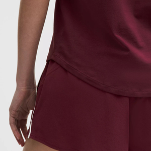 Camisetas de Mujer con Cuello en V, Manga Corta, Dobladillo Curvo, Tops de Algodón de Alta Calidad, Estilo Ajustado - Product Image 3