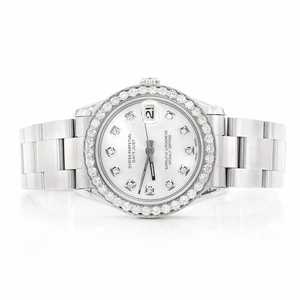 Luxury <b>Iced</b> <b>Out</b> Moissanite <b>Watch</b> Two Tone Gold Silver Automatic Mechanical Diamond Style Wristwatch - Product Image 1