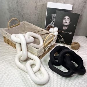 Cadena de Resina con Patrón de Mármol Gris Personalizada para Decoración del Hogar, Escultura de Lujo para Interiores, Accesorio Moderno para Escritorio de Oficina - Product Image 6