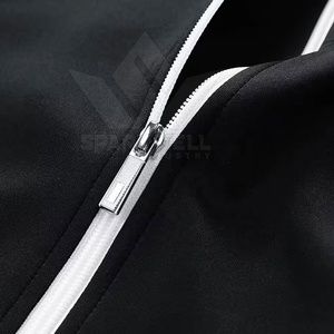 <b>Men</b> Tracksuit Black <b>White</b> Stripe Full Zip Sporty <b>Jacket</b> Pants Set Breathable Regular Fit Autumn Wear Solid Design - Product Image 5