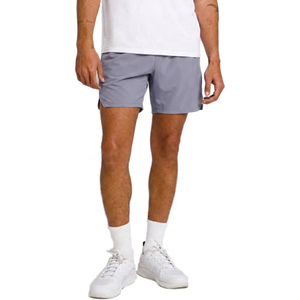 Shorts Bermuda en Tissu Oxford Bleu Marine Uni pour Homme, Taille Élastique, Style Décontracté, Taille Mi-Haute, Respirant, Tissé - Product Image 4