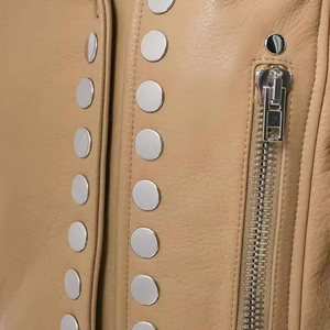 Veste en cuir une pièce pour femme, style populaire, design automne, logo personnalisé, fermeture éclair, vêtement adulte uni - Product Image 6