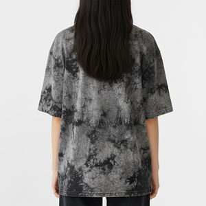 เสื้อยืดแฟชั่นผู้หญิงสไตล์ลำลองสำหรับฤดูหนาว ลวดลายกราฟิกแบบย้อมสี ทรงหลวม แขนสั้น ผ้าฝ้าย พิมพ์ลายตัวอักษรน่ารัก รับผลิตแบบ OEM - Product Image 5