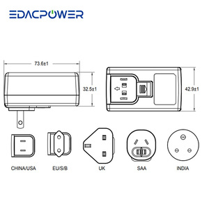 18W 5V EM1027AVRS 3.6A Max Medical AC/DC Interchangeable Power <b>Adapters</b> <b>Plug</b>-In Connection for Medical Use - Product Image 2