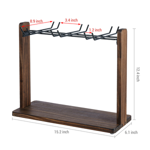 MyGift Solid <b>Wood</b> Tabletop Wine Glass Rack - Rustic Home <b>Bar</b> Decor, Hot Item - Product Image 4