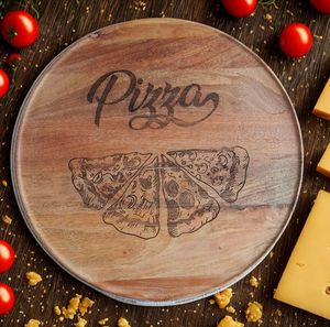 Plateau à pizza en bois fait main, artisanal, pour servir la pizza, idéal pour les restaurants italiens, cafés, boulangeries, entreprises de restauration - Product Image 1
