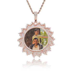 Colgante Personalizado con Foto, Chapado en Oro y Plata, con Diamante Cultivado en Laboratorio, Recuerdo, Certificado IGI, Unisex, Directo de Fábrica - Product Image 2