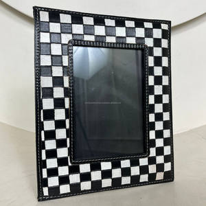 กรอบรูปกระดานหมากรุกสีดำและสีขาวอุปกรณ์ตกแต่งด้วยหนังและกรอบรูปติดผนังของตกแต่งบ้านแบบทันสมัย - Product Image 4