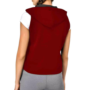 Wholesale Women's <b>Sleeveless</b> <b>Hoodies</b> Custom Fitness Crop Top Eco-Friendly Quick Dry Cotton Gym Vest Workout Tank Top - Product Image 3
