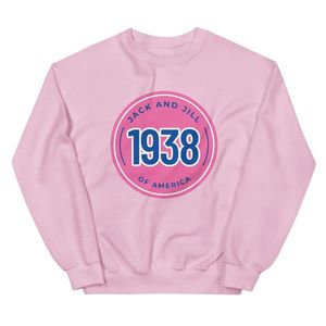 Women <b>Pink</b> 1938 Printed Graphic Crew Neck Pullover <b>Sweatshirt</b> Long Sleeve Cotton Casual Top Daily Fashion Jack and Jill - Product Image 1