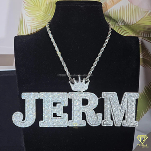 Custom Hip Hop <b>Name</b> Pendant Necklace Luxury Moissanite Diamond Cuban Link <b>Chain</b> Jewelry - Product Image 6