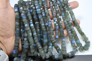 Blue Fire <b>Labradorite</b> Faceted Bolt Shape Gemstone Beads Natural Flash <b>Labradorite</b> Loose Beads for Necklace <b>Bracelet</b> Jewelry Maki - Product Image 5
