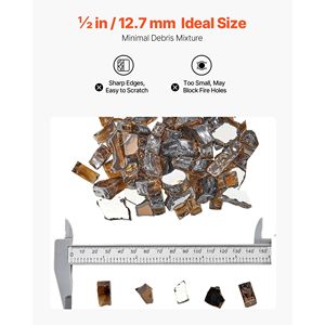 Pierres de cheminée résistantes aux hautes températures 10 LBS/4,5 KG, verre réfléchissant sans fumée pour foyer, verre trempé de 1/2 pouce/12,7 mm - Product Image 5