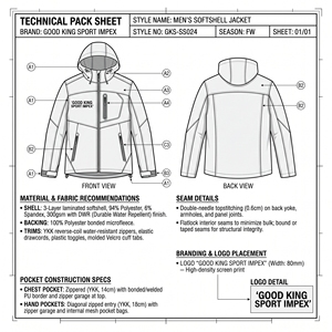 Chaqueta Softshell Negra con Ribete Rojo, Cuello Alto, Cierre Completo, Ropa de Trabajo Profesional, Ropa Deportiva para Exteriores - Product Image 6