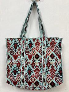 Bolso Tote de Algodón Acolchado Estilo Bohemio con Cierre, Diseño Floral Hermoso, Ideal para Primavera/Verano/Invierno, Bolsas de Compras para Mujer - Product Image 2
