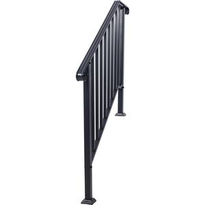 Transizione nero corrimano in ferro battuto per gradini esterni flessibile portico ringhiera cemento/scale in legno per 3/4 gradini #3 scale - Product Image 5