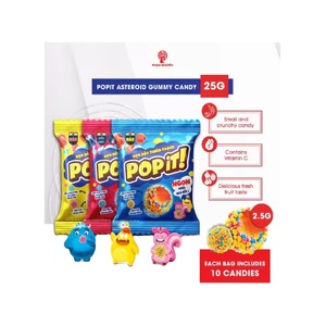 PHAM NGUYEN POPIT ASTEROID <b>GUMMY</b> <b>CANDY</b> 200G BROWN SOUR BALL SHAPE EACH BAG 10 PIECES - Product Image 1